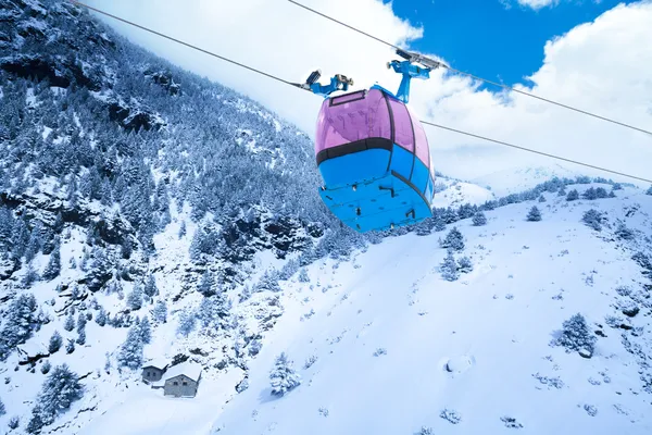 Ski lift cable car — Stock Photo, Image