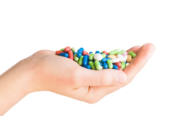 Hand with different pills — Stock Photo, Image