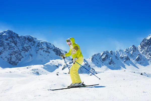 Skiing in the mountains in Andorra — Stock Photo, Image