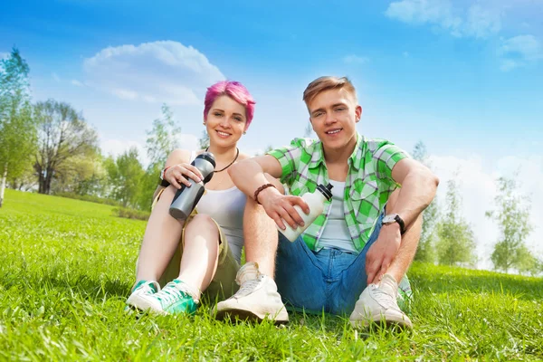Guys resting after sport — Stock Photo, Image