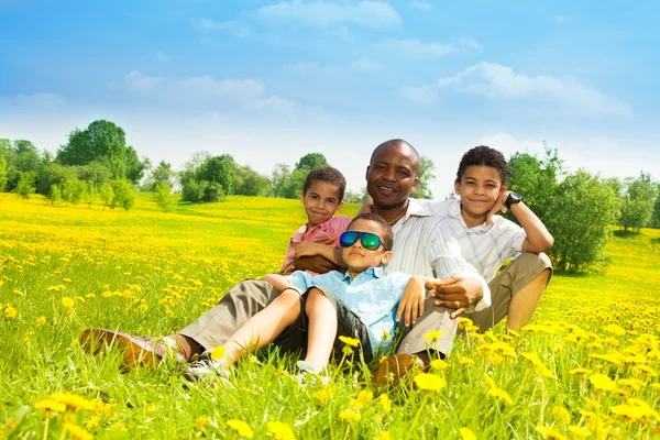 Father with happy family — Stock Photo, Image