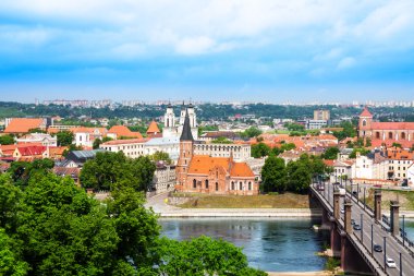 Kaunas town panorama clipart