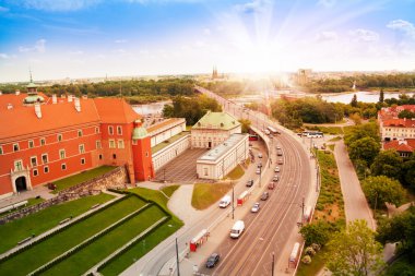 Wisla nehir ve Varşova Köprüsü