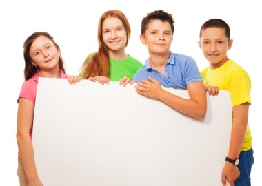 çocuklar grup göstermek işaret