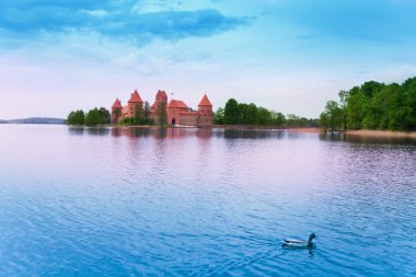 trakai Kalesi ve göl galve