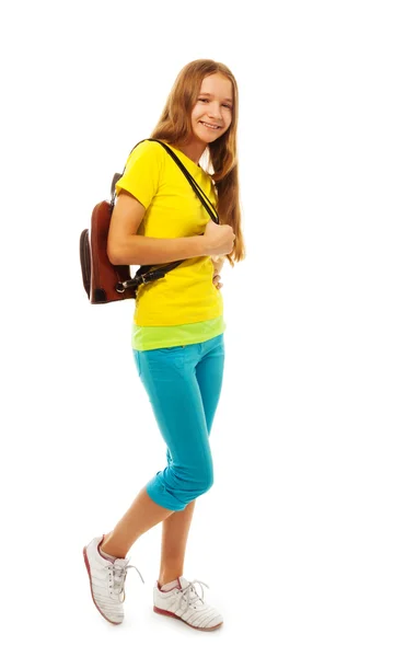 Girl with backpack — Stock Photo, Image