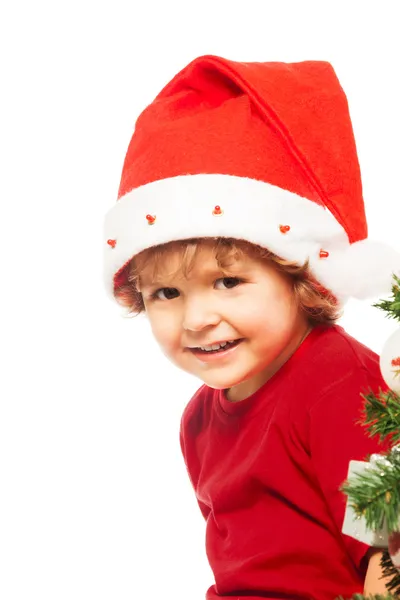 Ragazzo con cappello di Natale — Foto Stock