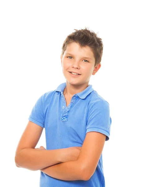 Niño feliz en blanco — Foto de Stock