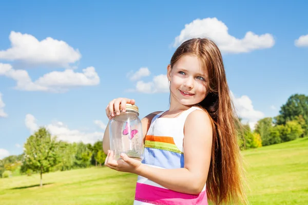 Catching butterflys in summer — Stock Photo, Image