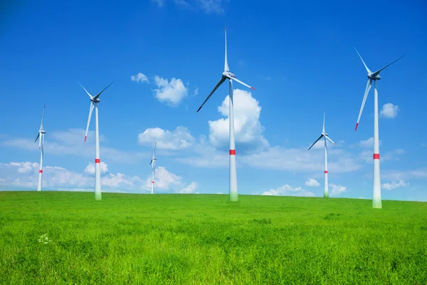 Wind power electricity turbines — Stock Photo, Image