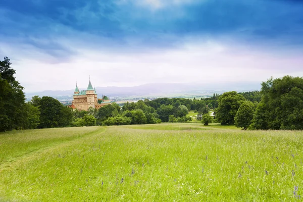 Bojnice hrad z kopců — Stock fotografie