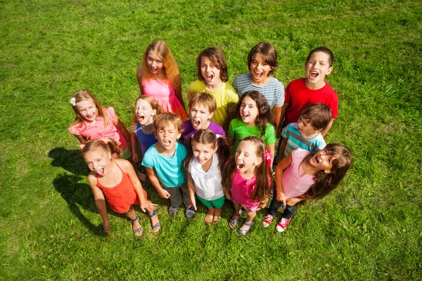 Molti bambini sull'erba — Foto Stock