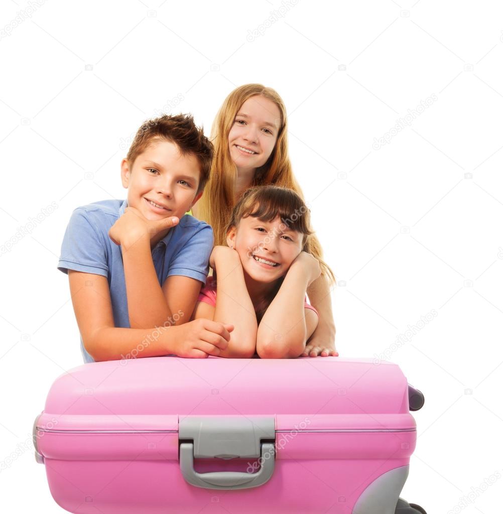 Boys and girls anticipating vacation