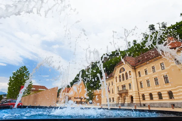 Fontän i liechtenstein — Stockfoto