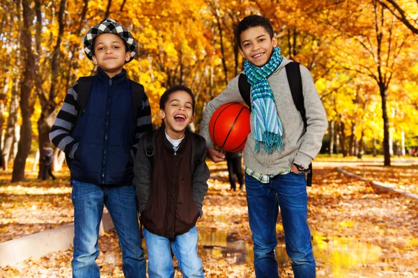 Three black boys — Stock Photo, Image