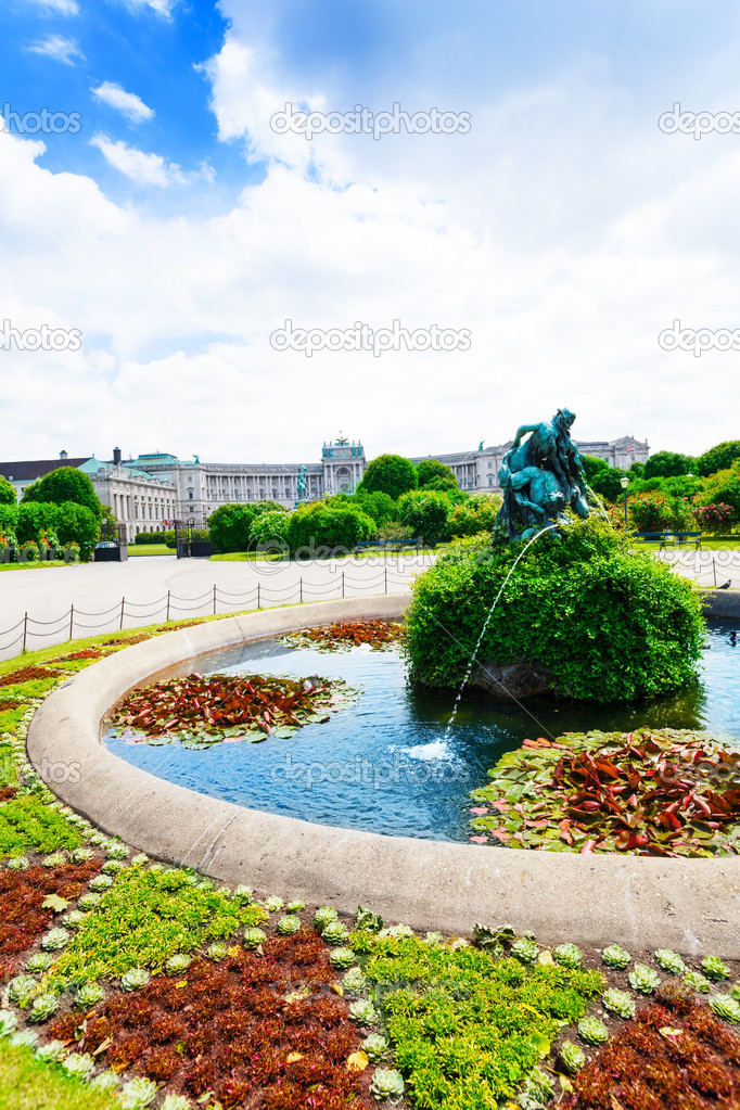 Heldenplatz park in Vienna at spring