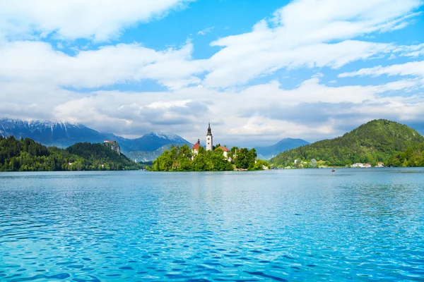 Bell tower on island Bled — Stock Photo, Image