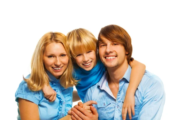 Mom, dad and son portrait together — Stock Photo, Image