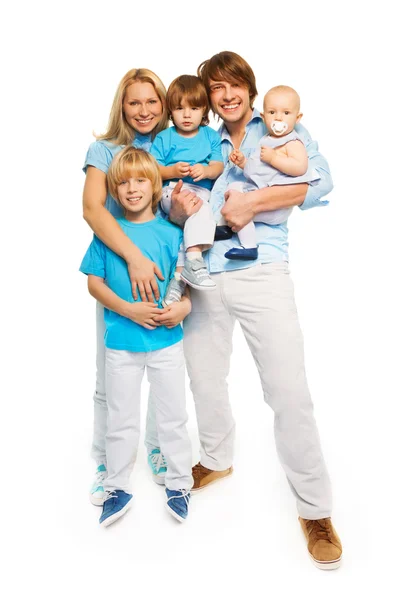 Famiglia su bianco — Foto Stock