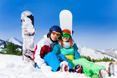 Couple in ski masks clipart