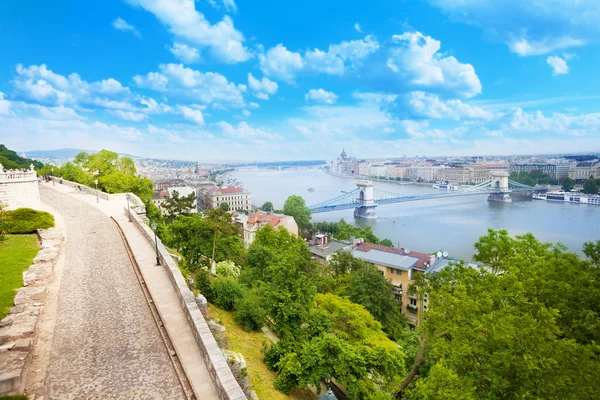 Budapeşte ve Tuna Nehri Panoraması — Stockfoto