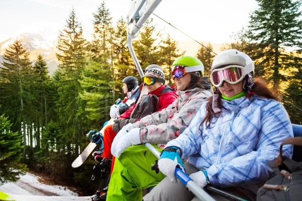 Four snowboarders — Stock Photo, Image