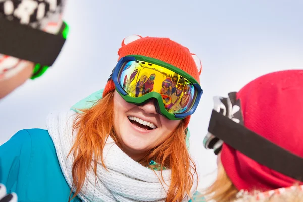 Vrouw in ski mask — Stockfoto