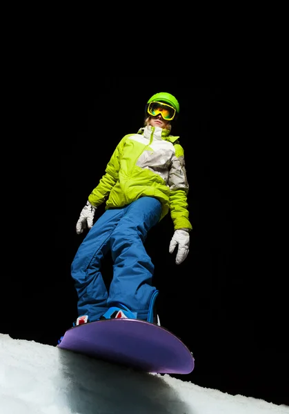 Dziewczyna z snowboardem — Zdjęcie stockowe