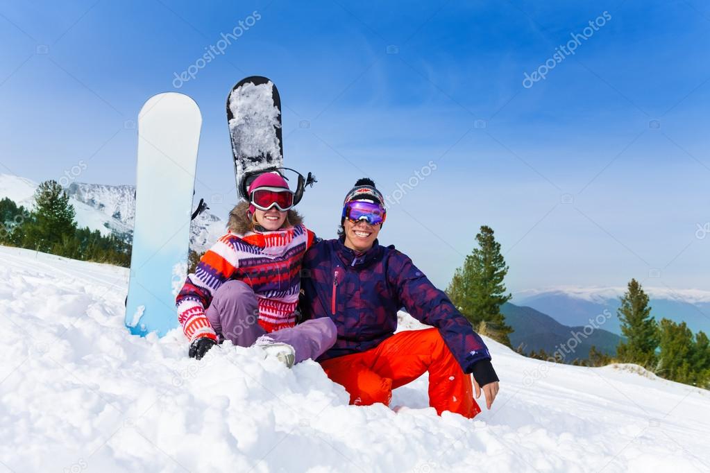 Couple in ski masks