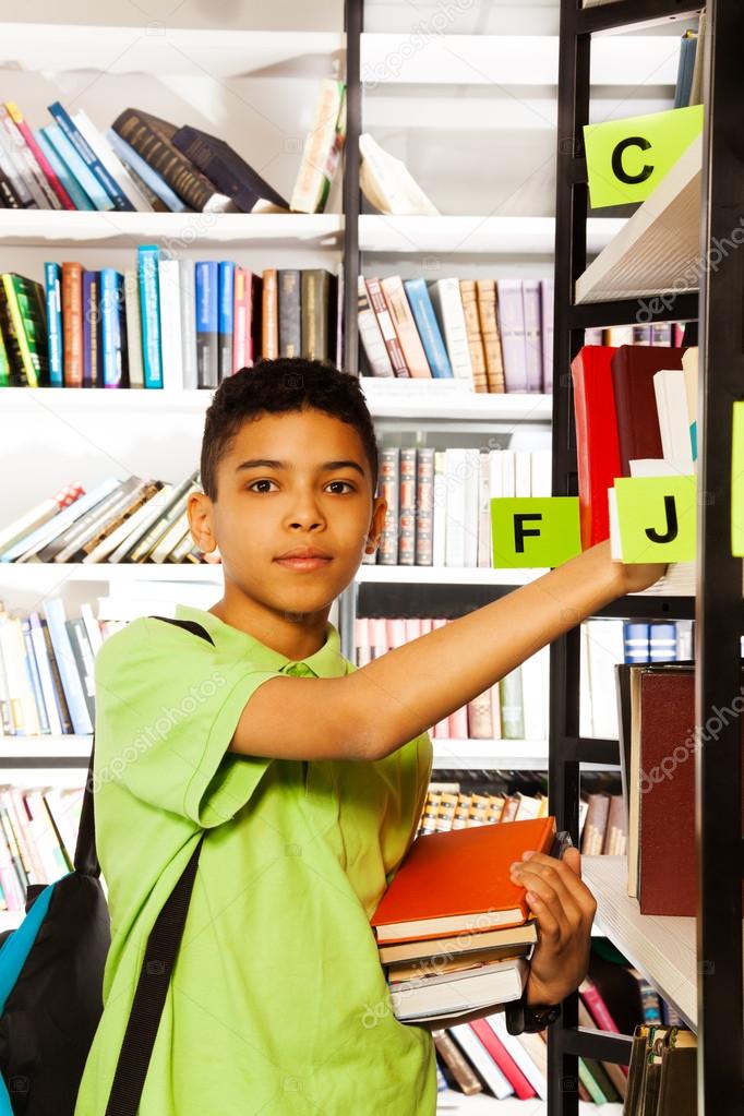 boy searches book
