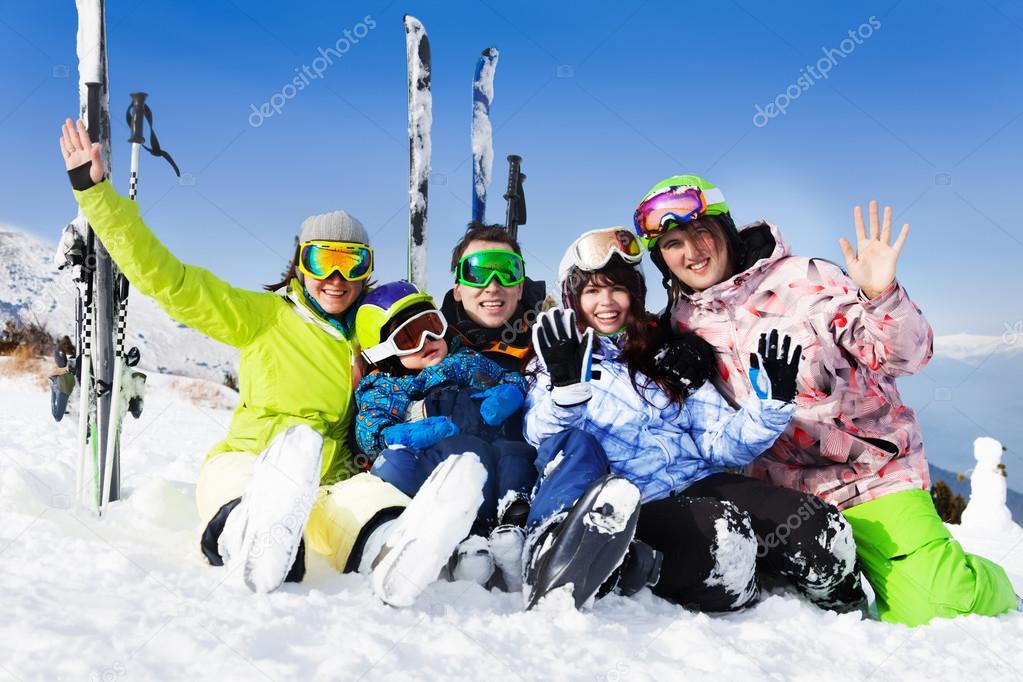 Friends after skiing