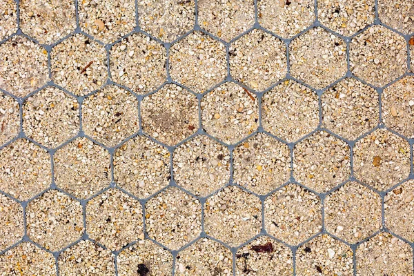 Nahaufnahme Eines Mit Sand Bedeckten Zellmuster Gartenwegs — Stockfoto