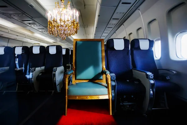 Concept Special Royal Seat Throne Airplane Luxury Business First Class — Stock Photo, Image