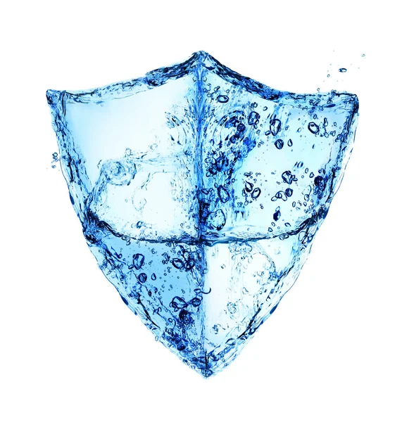 Schutzschild Aus Süßwasser Spritzdetails Abbildung Auf Weiß — Stockfoto