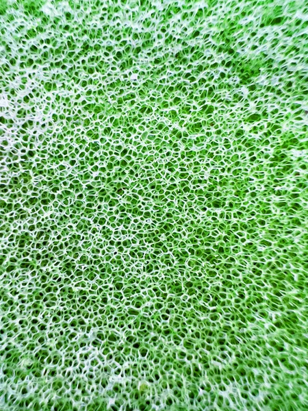Μακροσκοπική Εικόνα Του Πράσινου Πλέγματος Σφουγγαρίσματος — Φωτογραφία Αρχείου