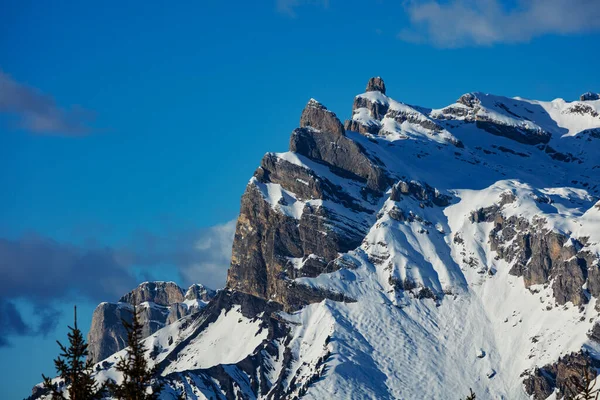 Mont Blanc Dağı Aiguille Midi Zirvesi Fransız Alpleri Nde Mavi — Stok fotoğraf