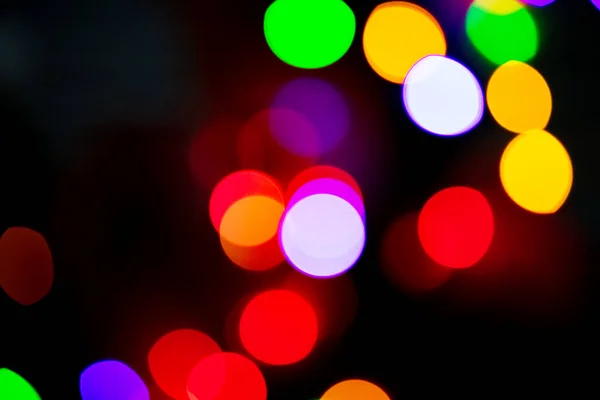Karanlık Arka Planda Birçok Sokağın Noel Işıklarının Olduğu Güzel Bir — Stok fotoğraf