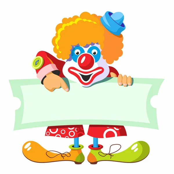 Character cheerful clown. — Stock Vector