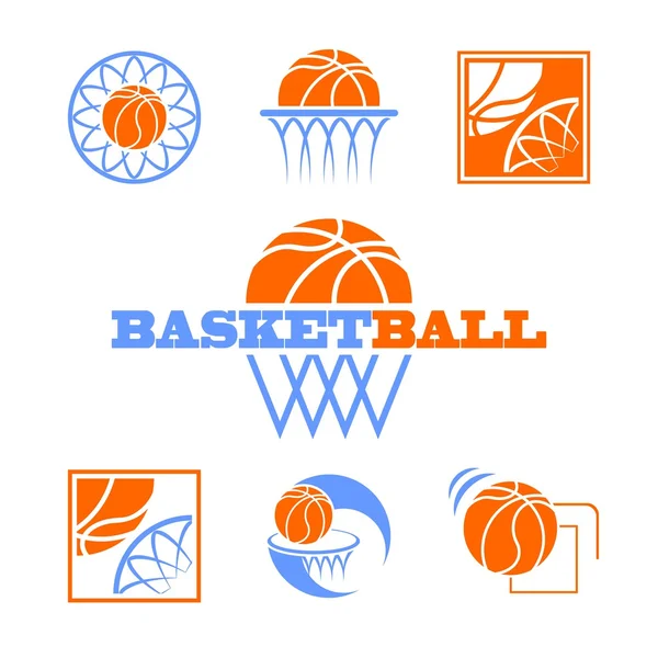 Set of vector symbols basketball — Stock Vector