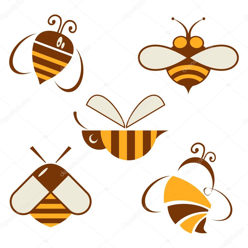 Set of vector signs bee. apiary