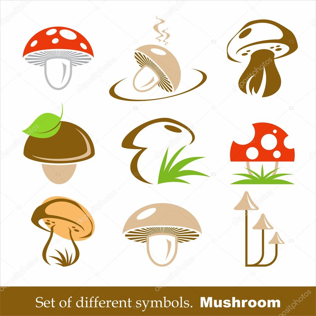 Set of vector symbols mushroom.