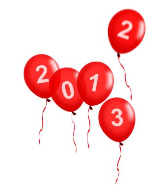 Yeni yıl 2013 kırmızı balonlar