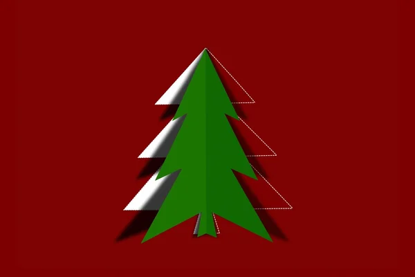 Paper cut Christmas tree — Stock Photo, Image