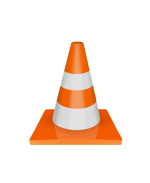 Cone de tráfego sobre branco — Fotografia de Stock