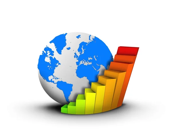 Globe and chart business concept — Stock Photo, Image