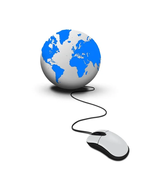 Mouse click the world — Stock Photo, Image