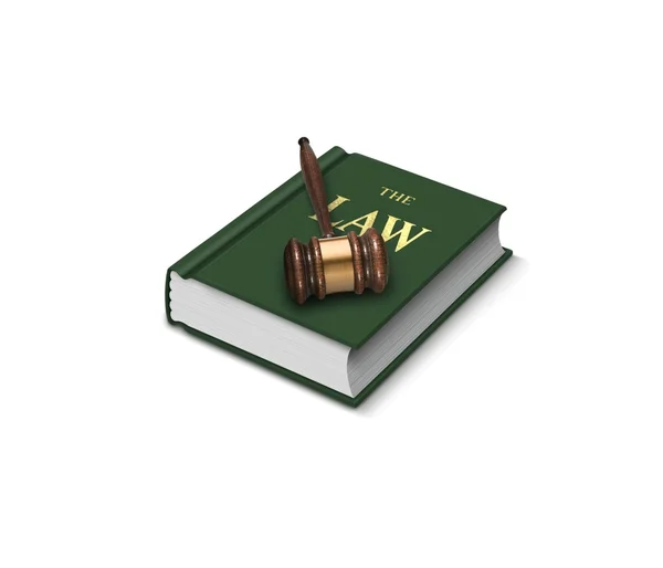 Livro de Direito e Gavel — Fotografia de Stock