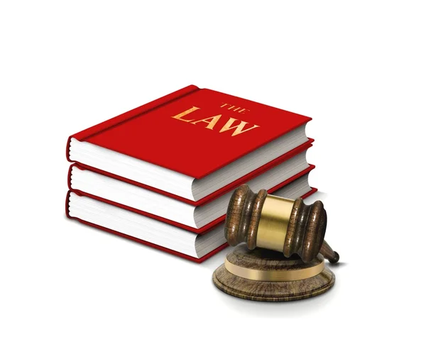 Books of law and gavel — Stock Photo, Image