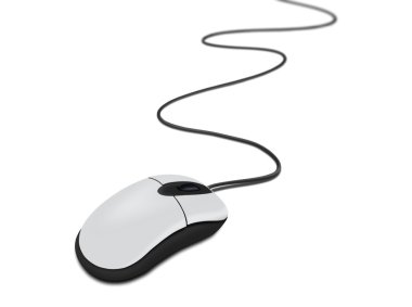 Gray mouse with cable