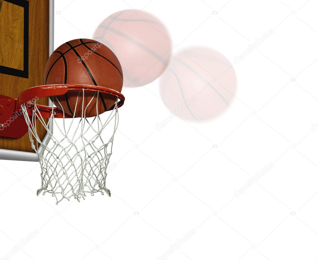 Basketball Score Schiessen Uber Weiss Stockfoto C Razihusin 17872501